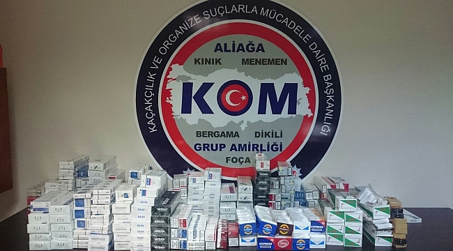 Aliağa'da bin 800 paket kaçak sigara ele geçirildi