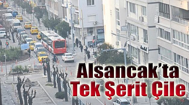 Alsancak’ta tek şeritlik çile