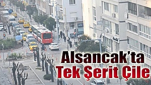 Alsancak’ta tek şeritlik çile