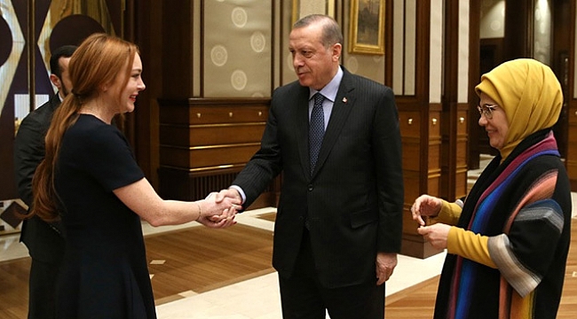 Cumhurbaşkanı Erdoğan ünlü oyuncu Lindsay Lohan'ı kabul etti