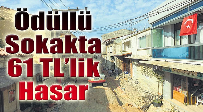 Ödüllü sokakta 61 bin TL’lik hasar!