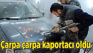 Çarpa çarpa kaportacı oldu 