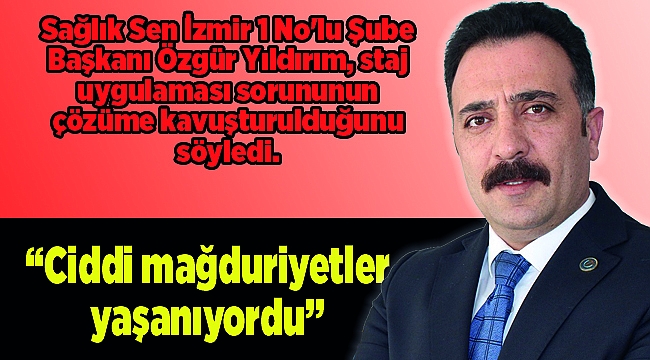 Sağlıkçıların staj sorunu çözüme kavuştu