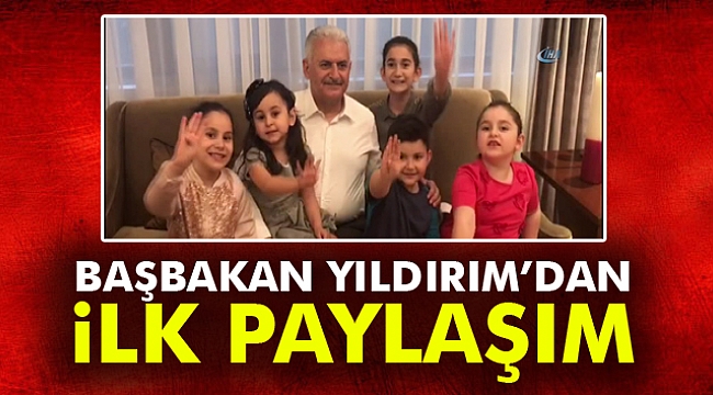 Başbakan Yıldırım, torunlarıyla birlikte referandum sonuçlarını takip etti