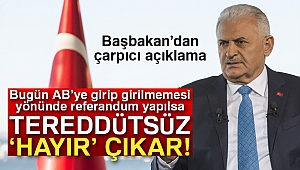 Yıldırım'dan AB referandumu yorumu: "TEreddütsüz hayır..."