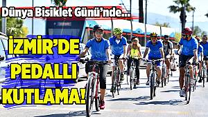 İzmir'de pedallı 'bisiklet günü' kutlaması