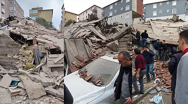 Kartal'da bina çöktü!