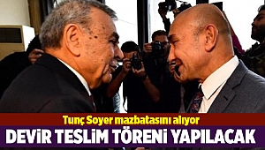 Tunç Soyer mazbatasını alıyor