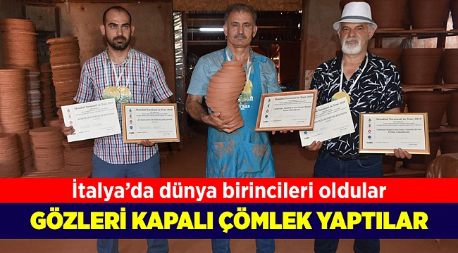 Menemenli çömlekçiler İtalya'da dünya birincisi oldu