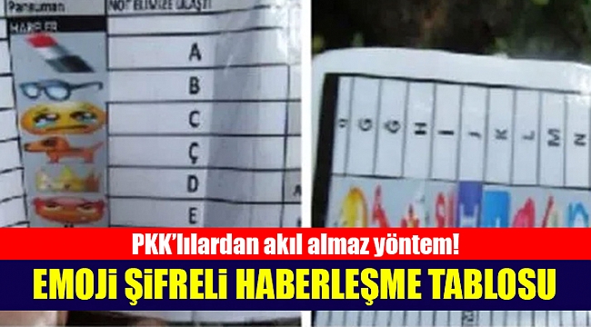 PKK'lılardan akılalmaz yöntem! Emoji şifreli haberleşme tablosu yapmışlar