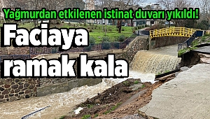 Faciaya ramak kala: Yağmurdan etkilenen istinat duvarı yıkıldı!