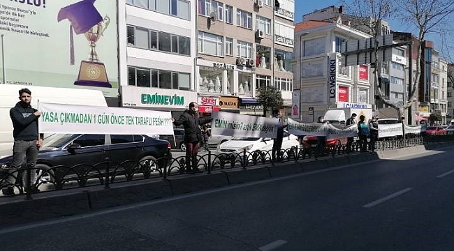 Eminevim mağdurları eylemde: Tapumuzu istiyoruz