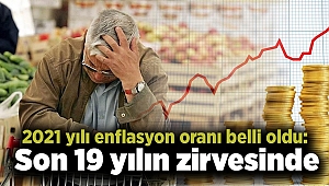 2021 yılı enflasyon oranı belli oldu: Son 19 yılın zirvesinde