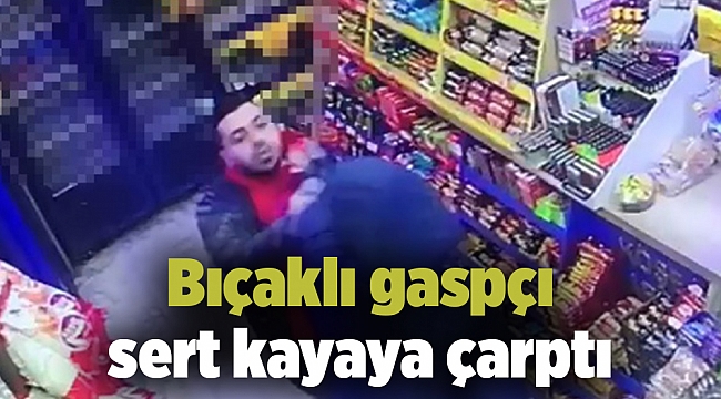 Bıçaklı gaspçı sert kayaya çarptı