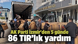 AK Parti İzmir'den 5 günde 86 TIR’lık yardım…