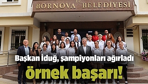 Başkan İduğ, şampiyonları ağırladı