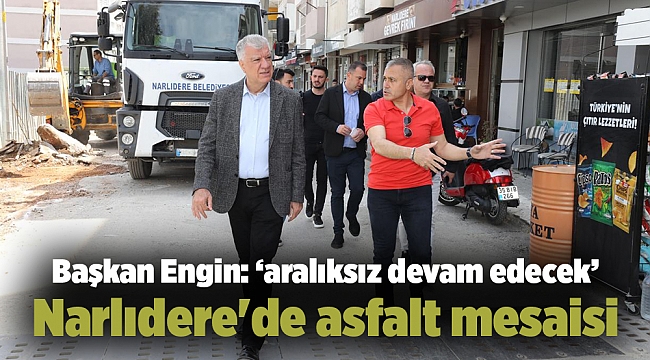 Narlıdere'de asfalt mesaisi