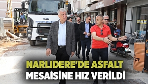 NARLIDERE'DE ASFALT MESAİSİNE HIZ VERİLDİ