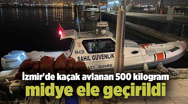 İzmir'de kaçak avlanan 500 kilogram midye ele geçirildi