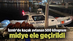 İzmir'de kaçak avlanan 500 kilogram midye ele geçirildi