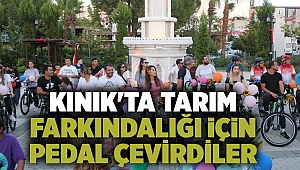 Kınık'ta tarım farkındalığı için pedal çevirdiler