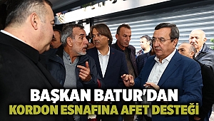 Başkan Batur'dan Kordon esnafına afet desteği