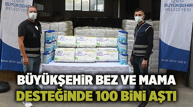 Büyükşehir bez ve mama desteğinde 100 bini aştı