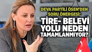 DEVA Partili Ösen'den soru önergesi: Tire- Belevi yolu neden tamamlanmıyor?