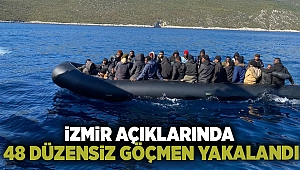 İzmir açıklarında 48 düzensiz göçmen yakalandı