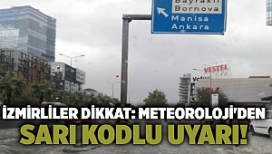 İzmirliler dikkat: Meteoroloji'den sarı kodlu uyarı!