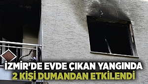 İzmir'de evde çıkan yangında 2 kişi dumandan etkilendi