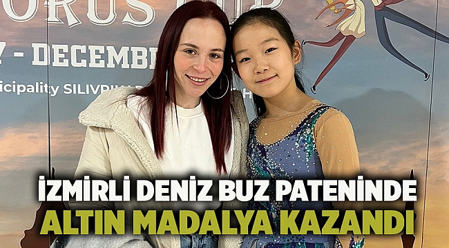 İzmirli Deniz buz pateninde altın madalya kazandı