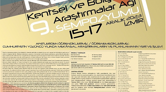 Kentsel ve Bölgesel Araştırmalar Ağı Sempozyumu “afet” temasıyla düzenlenecek