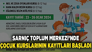 Sarnıç Toplum Merkezi’nde çocuk kurslarının kayıtları başladı