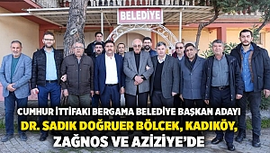 Cumhur ittifakı Bergama Belediye Başkan Adayı Dr. Sadık Doğruer Bölcek, Kadıköy, Zağnos ve Aziziye’de