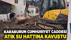 Karaburun Cumhuriyet Caddesi atık su hattına kavuştu