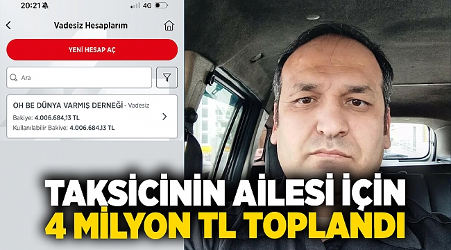 Öldürülen taksicinin ailesi için 4 Milyon TL toplandı