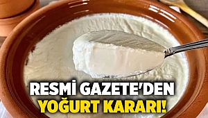 Resmi Gazete'den yoğurt kararı!