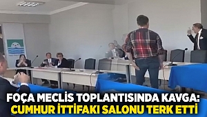 Foça meclis toplantısında kavga: Cumhur ittifakı salonu terk etti