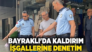 Bayraklı'da kaldırım işgallerine denetim