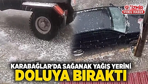 İzmir Karabağlar'da Sağanak Yağış Yerini Doluya Bıraktı