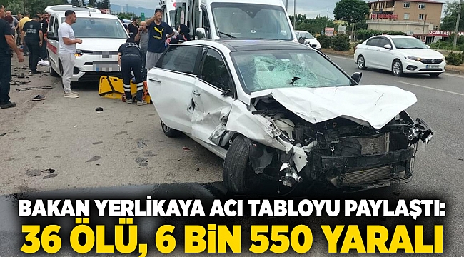 Bakan Yerlikaya acı tabloyu paylaştı: 36 ölü, 6 bin 550 yaralı