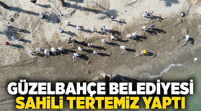 Güzelbahçe Belediyesi sahili tertemiz yaptı