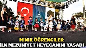 Minik öğrenciler ilk mezuniyet heyecanını yaşadı