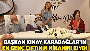 Başkan Kınay Karabağlar’ın en genç çiftinin nikahını kıydı