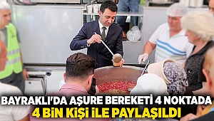 Bayraklı'da aşure bereketi 4 noktada 4 bin kişi ile paylaşıldı