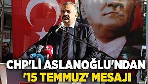 CHP'li Aslanoğlu'ndan '15 Temmuz' mesajı: 'Hain girişimlerin karşısındaki en büyük güç cumhuriyetimizdir'