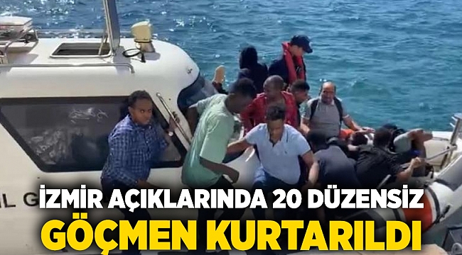 İzmir açıklarında 20 düzensiz göçmen kurtarıldı