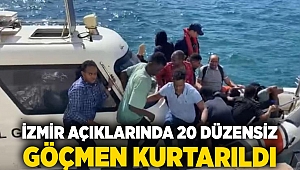 İzmir açıklarında 20 düzensiz göçmen kurtarıldı