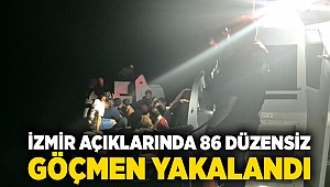 İzmir açıklarında 86 düzensiz göçmen yakalandı